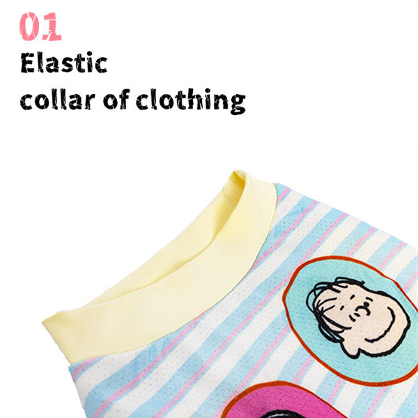 Kashima X Snoopy Blue striped cool-fabric clothes