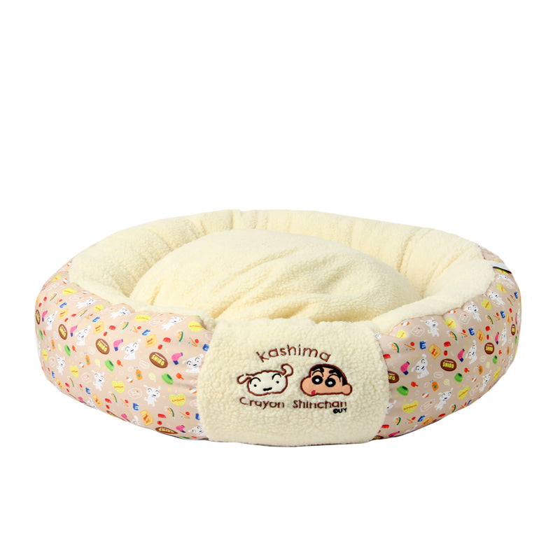 Kashima x Crayon Shin-chan Winter Round Pet Bed (Brown)-Only sell in China mainland