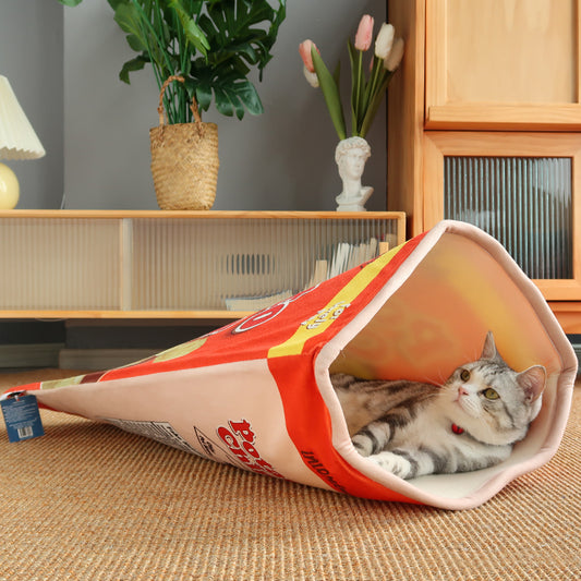 Kashima Potato Chips Shaped Semi-closed Pet Bed