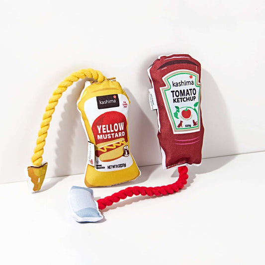 Kashima Ketchup and Yellow Mustard Sauce Shaped Pet Toys